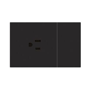INTERRUPTOR 3 VIA + TOMA SENCILLO 3-POLE 110V/10A GE-TC500B-BK GEL-web