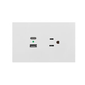 TOMA SENCILLO 3-POLE C/PTO USB + USB C 110V/10A WH GE-TC500C-WH GEL-web