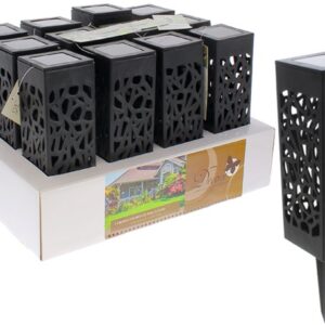 LAMPARA SOLAR LED P/JARDIN 5.7X38.5CM NEGRO 968-04855 DECORE MAYÂ´S-web