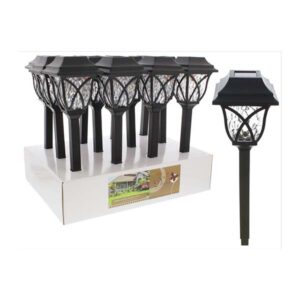 LAMPARA LED SOLAR P/JARDIN 10X10X44.5 CM NEGRO 968-05362 MAY´S-web