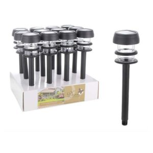 LAMPARA LED SOLAR P/JARDIN 7.5X7.5X37 CM NEGRO 968-02983 / N22-02983 MAY´S-web