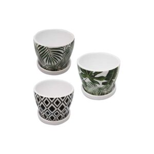 MACETERO 12X12X10CM BLANCO/VERDE,BLANCO/NEGRO 767-04148A MAYS-web