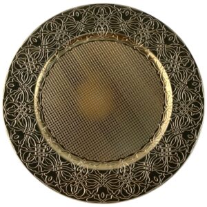 PORTAPLATO 33X33X2CM DORADO 201-1200209 SANTINI-web