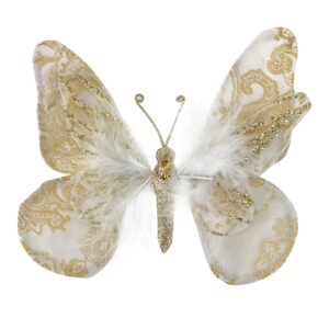 MARIPOSA DECOR 24X19X3CM DORADA Y BLANCA 202-0400009 SANTINI-web