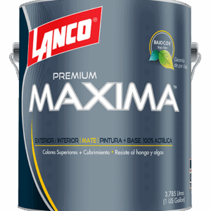 PINTURA ACRILICA MATE MAXIMA BLANCO 1GAL MA680-4 LANCO-web